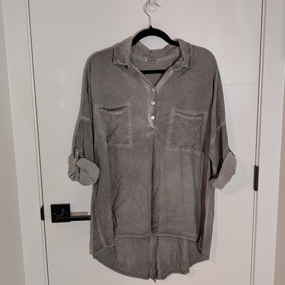 Meo Meli Italian Cotton Pullover Blouse XL